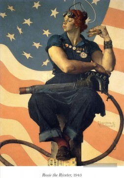 Norman Rockwell Painting - Rosie la remachadora 1943 Norman Rockwell